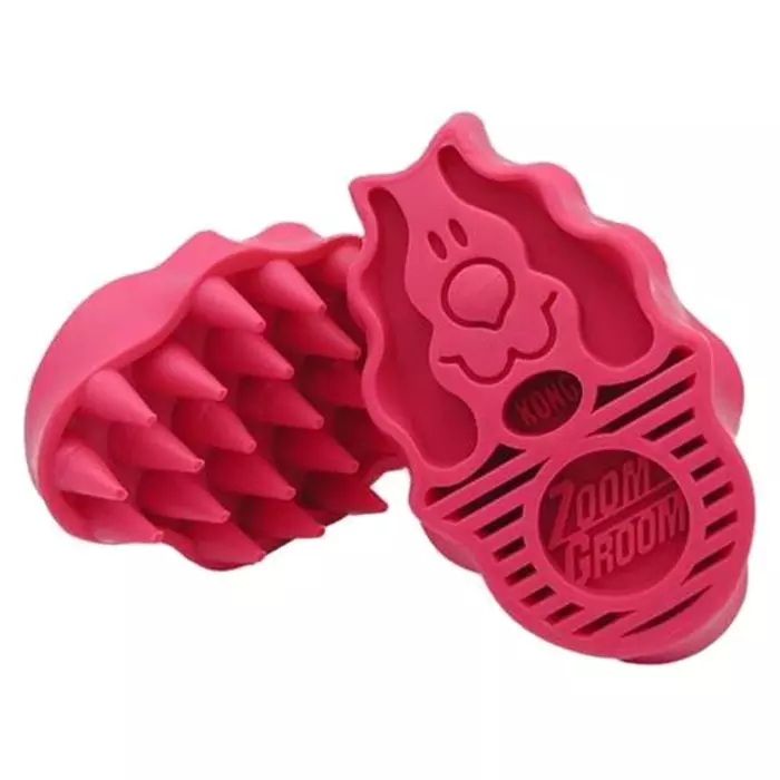 KONG Vachtborstel Zoom Groom Raspberry-2